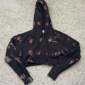 champion acid wash cropped sweatshirt hoodie!